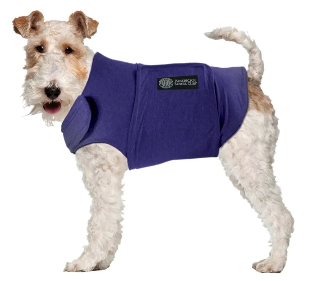 AKC - American Kennel Club Anti Anxiety and Stress Relief Calming Coat for Dogs Essential for Thunderstorm season and 4th of July Fireworks- Blue Medium